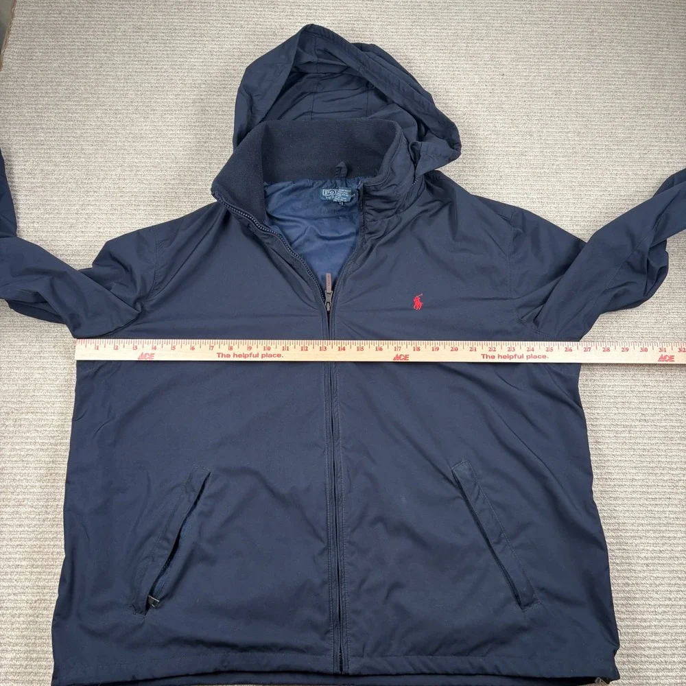 Polo Ralph Lauren Pack Hooded Windbreaker Jacket Mens‎ XXL Navy Blue VTG